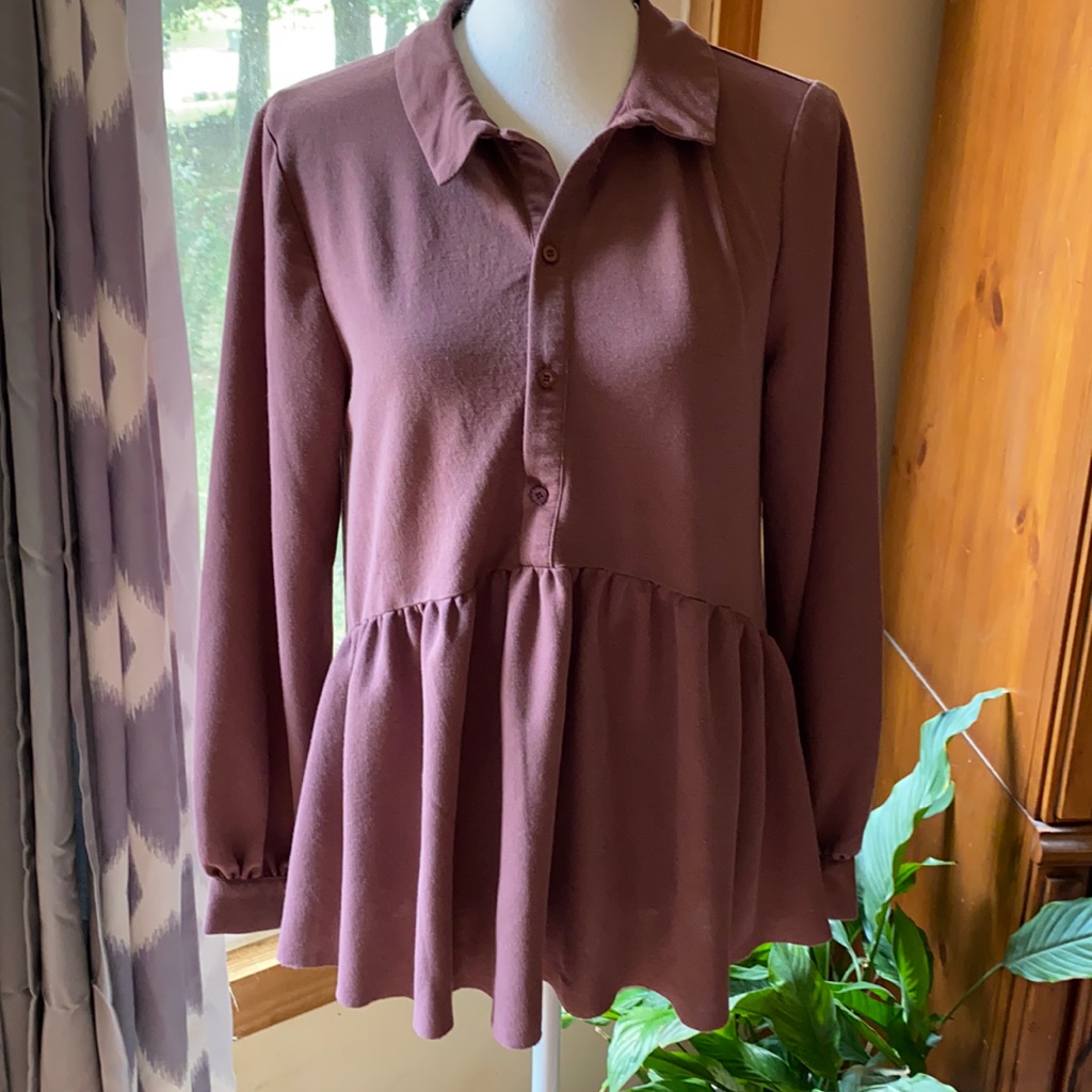 4 Button Down Ruffle Blouse